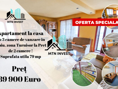 Apartament 3 camere de vanzare in Sibiu, zona Turnisor la pret de 2 camere 79 mp