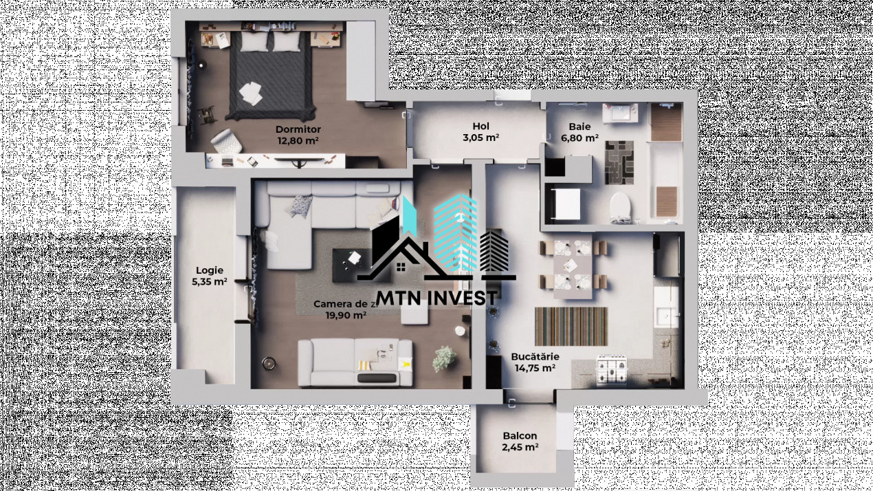 Apartament nou cu 2 camere decomandate in Sibiu zona Calea Surii Mici