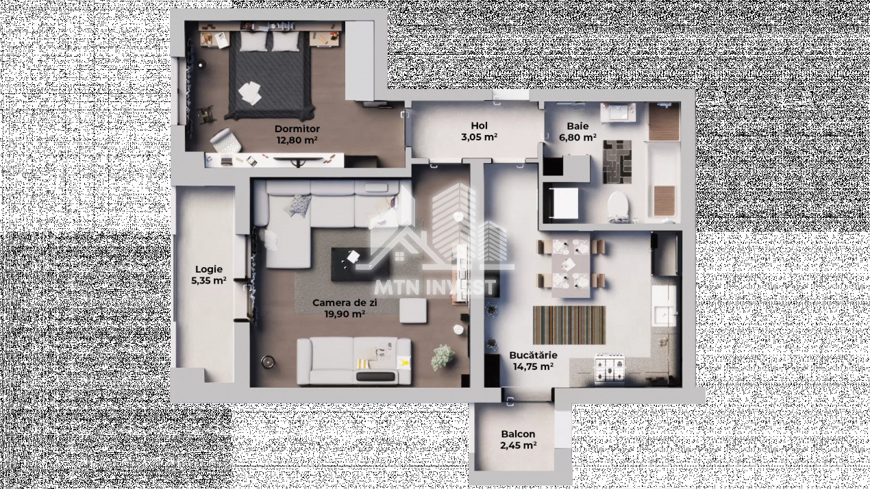 Apartament nou cu 2 camere decomandate in Sibiu zona Calea Surii Mici